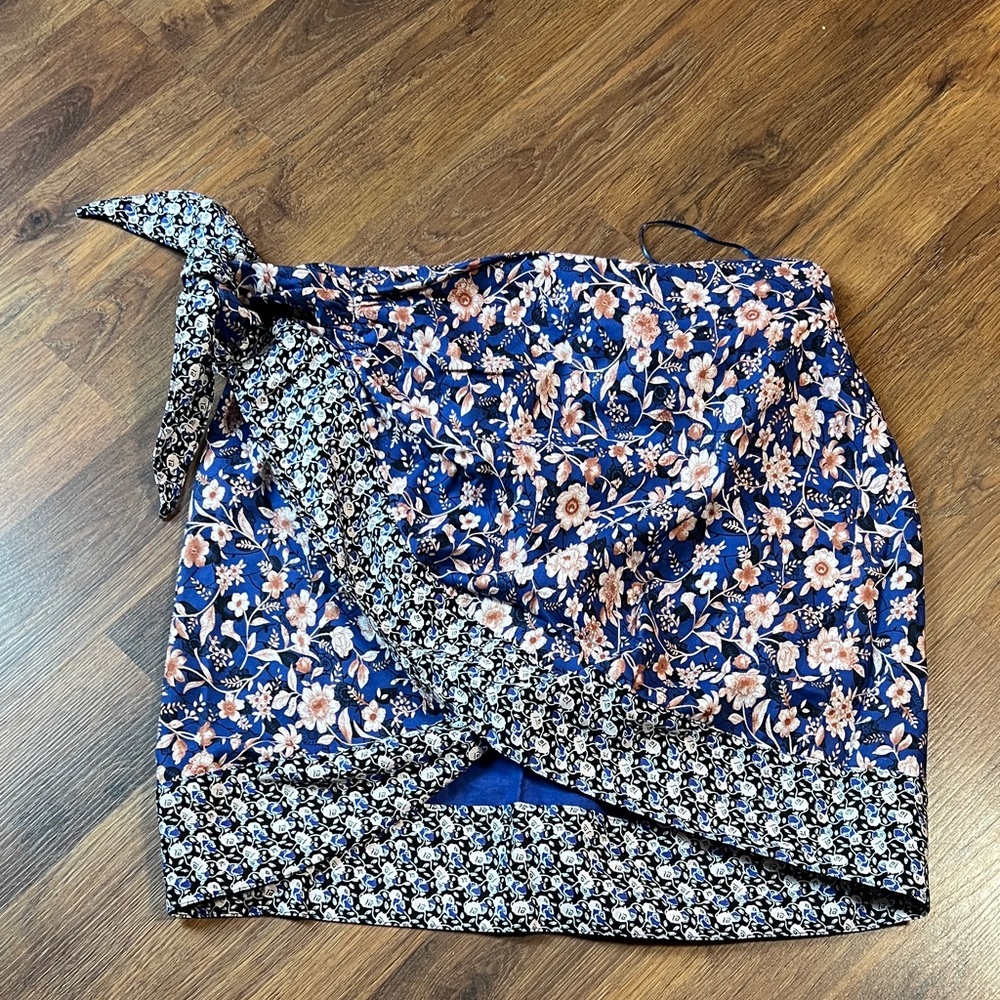 Fate Blue and Pink Floral Skirt